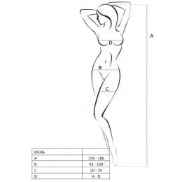 PASSION - WOMAN BS036 WHITE BODYSTOCKING ONE SIZE 2